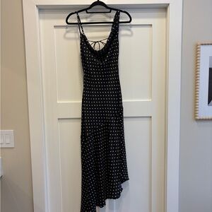 Hello Molly Cowl Neck Black and White Polka Dot Dress